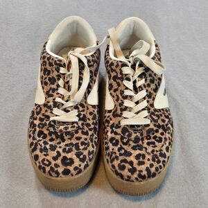 Dolce Vita Leopard Print Sneakers with Cream Accents